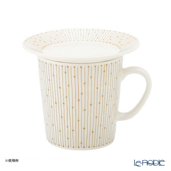 アラビア（ARABIA） マイニオ サラストゥス Mainio Sarastus ベージュ マグカップ300ml ＆ プレート（蓋）11cm セット