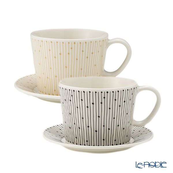 アラビア（ARABIA） マイニオ サラストゥス Mainio Sarastus ブラック＆ベージュ カップ＆ソーサー 170ml ペア