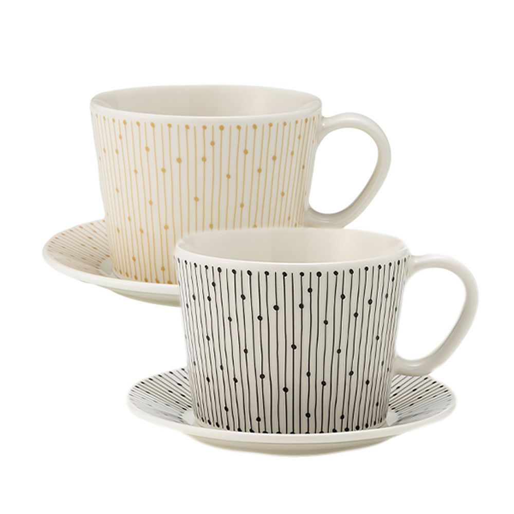 アラビア（ARABIA） マイニオ サラストゥス Mainio Sarastus ブラック＆ベージュ カップ＆ソーサー 170ml ペア