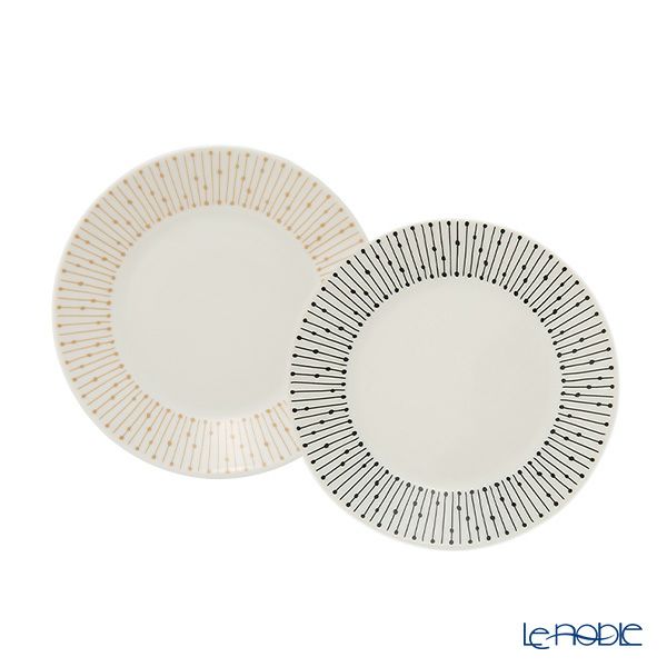 アラビア（ARABIA） マイニオ サラストゥス Mainio Sarastus ブラック＆ベージュ プレート 11cm ペア