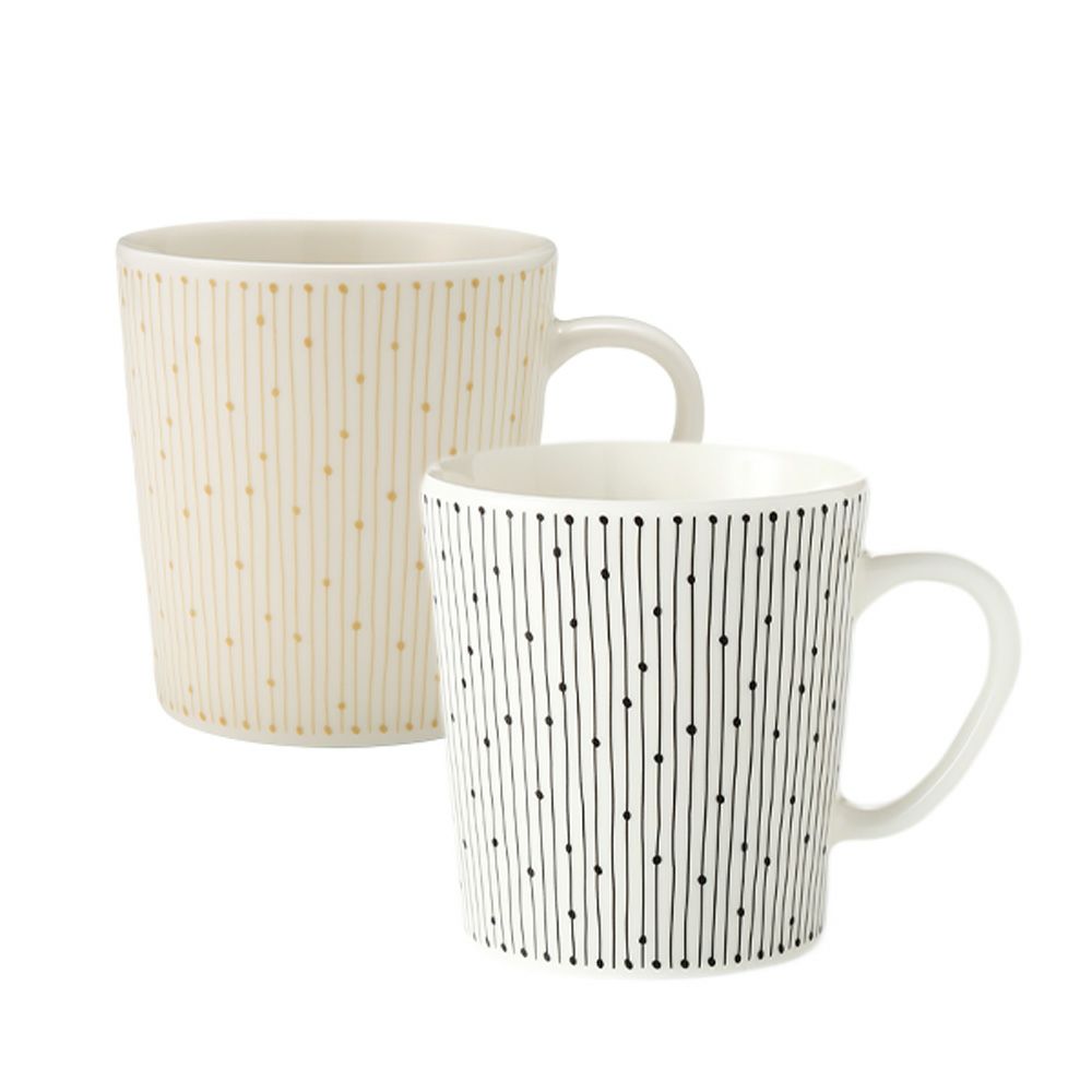 アラビア（ARABIA） マイニオ サラストゥス Mainio Sarastus ブラック＆ベージュ マグカップ 300ml ペア