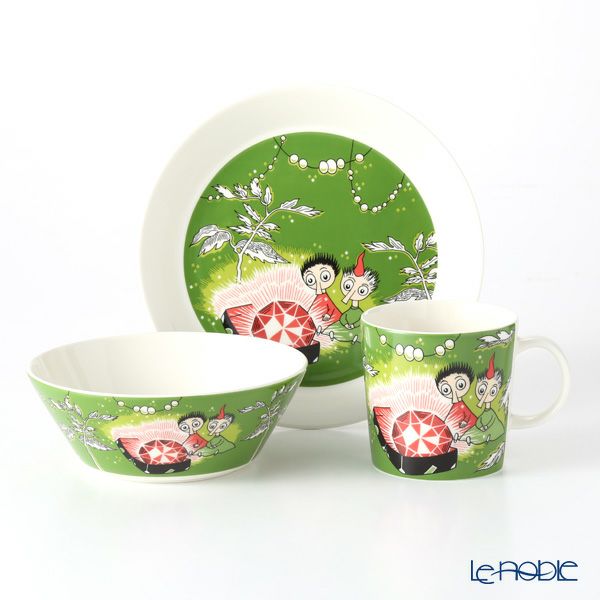 アラビア（ARABIA） ムーミン トフスランとビフスラン（THINGUMY AND BOB）グリーン 3ピースセット