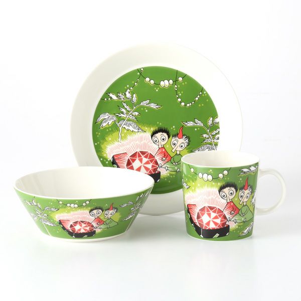 アラビア（ARABIA） ムーミン トフスランとビフスラン（THINGUMY AND BOB）グリーン 3ピースセット