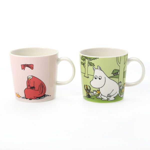 アラビア（ARABIA） ムーミン ムーミン（グラスグリーン）＆ニンニ（パウダー） マグ 300ml ペア