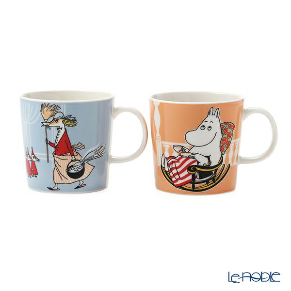 アラビア（ARABIA） ムーミン ムーミンママ＆フィリフヨンカ マグカップ 300ml マーマレード＆グレー（ブルーグレー）ペア