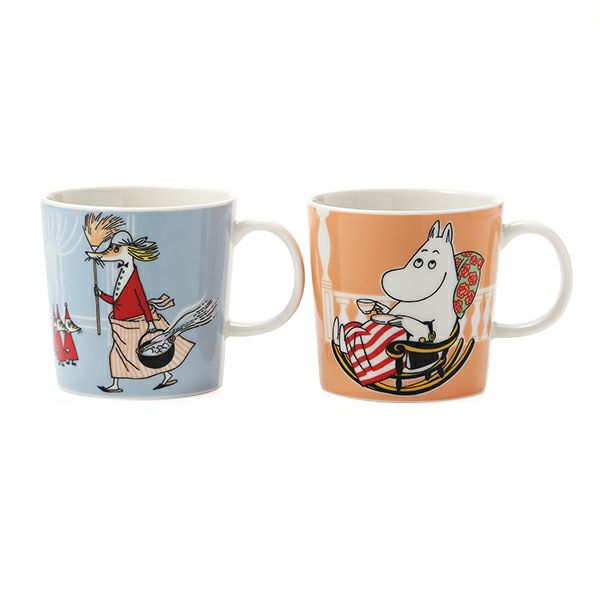 アラビア（ARABIA） ムーミン ムーミンママ＆フィリフヨンカ マグカップ 300ml マーマレード＆グレー（ブルーグレー）ペア