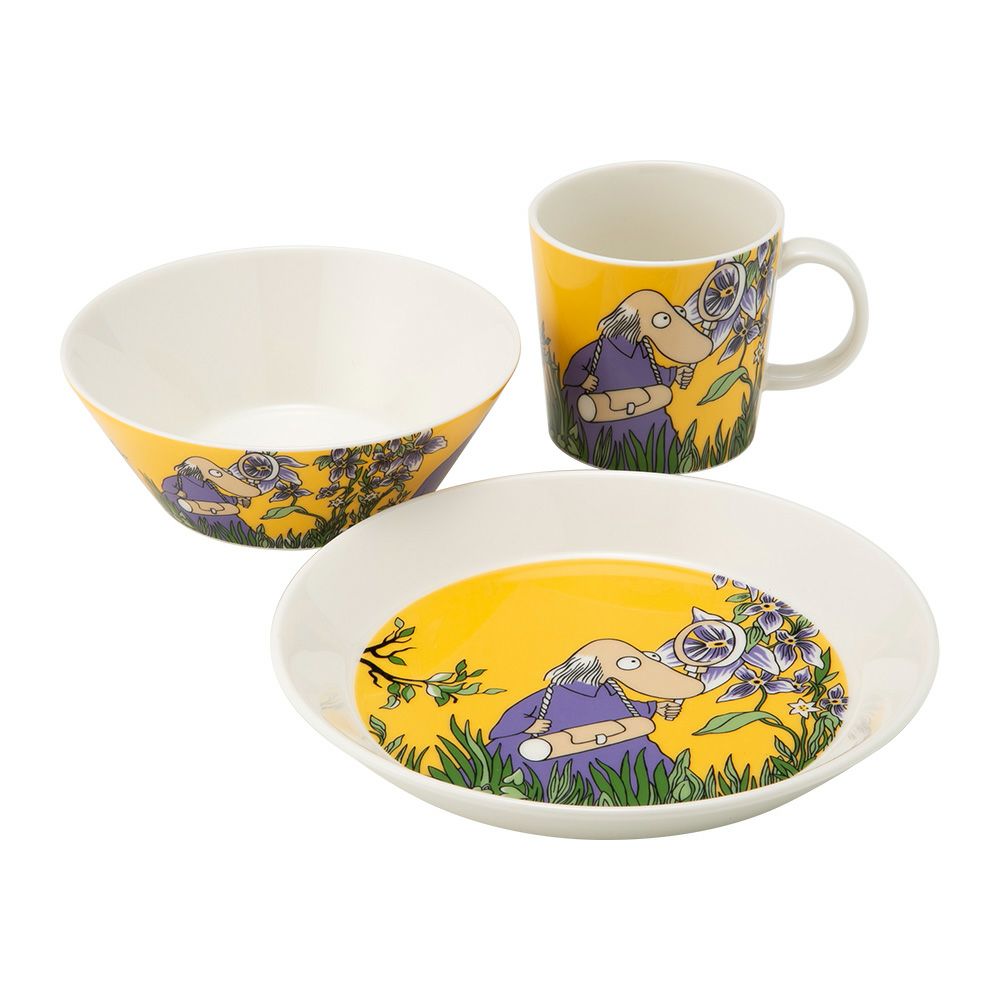 アラビア（ARABIA） ムーミン クラシック 3ピースセット ヘムレンさん イエロー プレート＆ボウル＆マグカップ