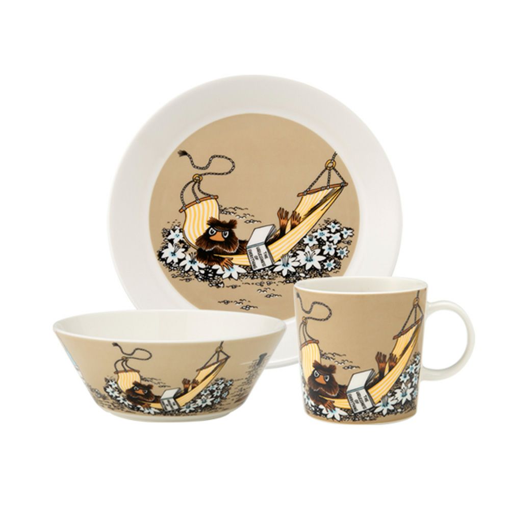 アラビア（ARABIA） ムーミン クラシック 3ピースセット じゃこうねずみ ベージュ プレート＆ボウル＆マグカップ