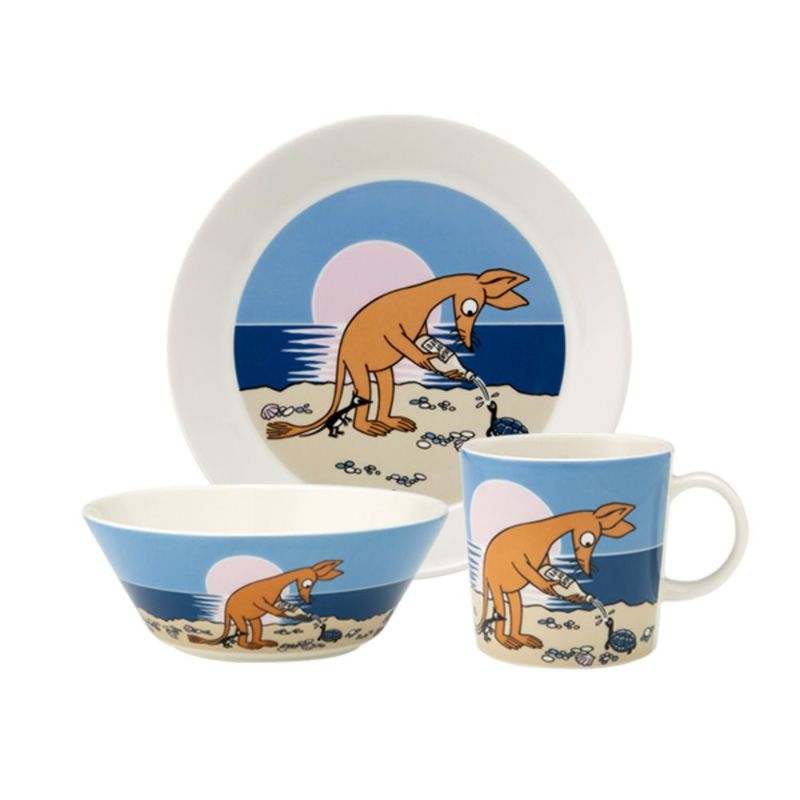 アラビア（ARABIA） ムーミン クラシック 3ピースセット スニフ ブルー プレート＆ボウル＆マグカップ