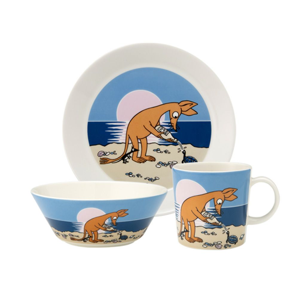 アラビア（ARABIA） ムーミン クラシック 3ピースセット スニフ ブルー プレート＆ボウル＆マグカップ