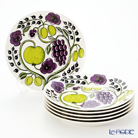 アラビア（ARABIA） パラティッシ パープル プレート 26cm 6枚セット