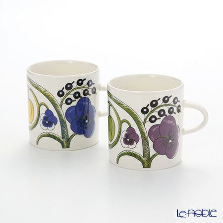 アラビア（ARABIA） パラティッシ イエロー＆パープル マグ 240ml ペア