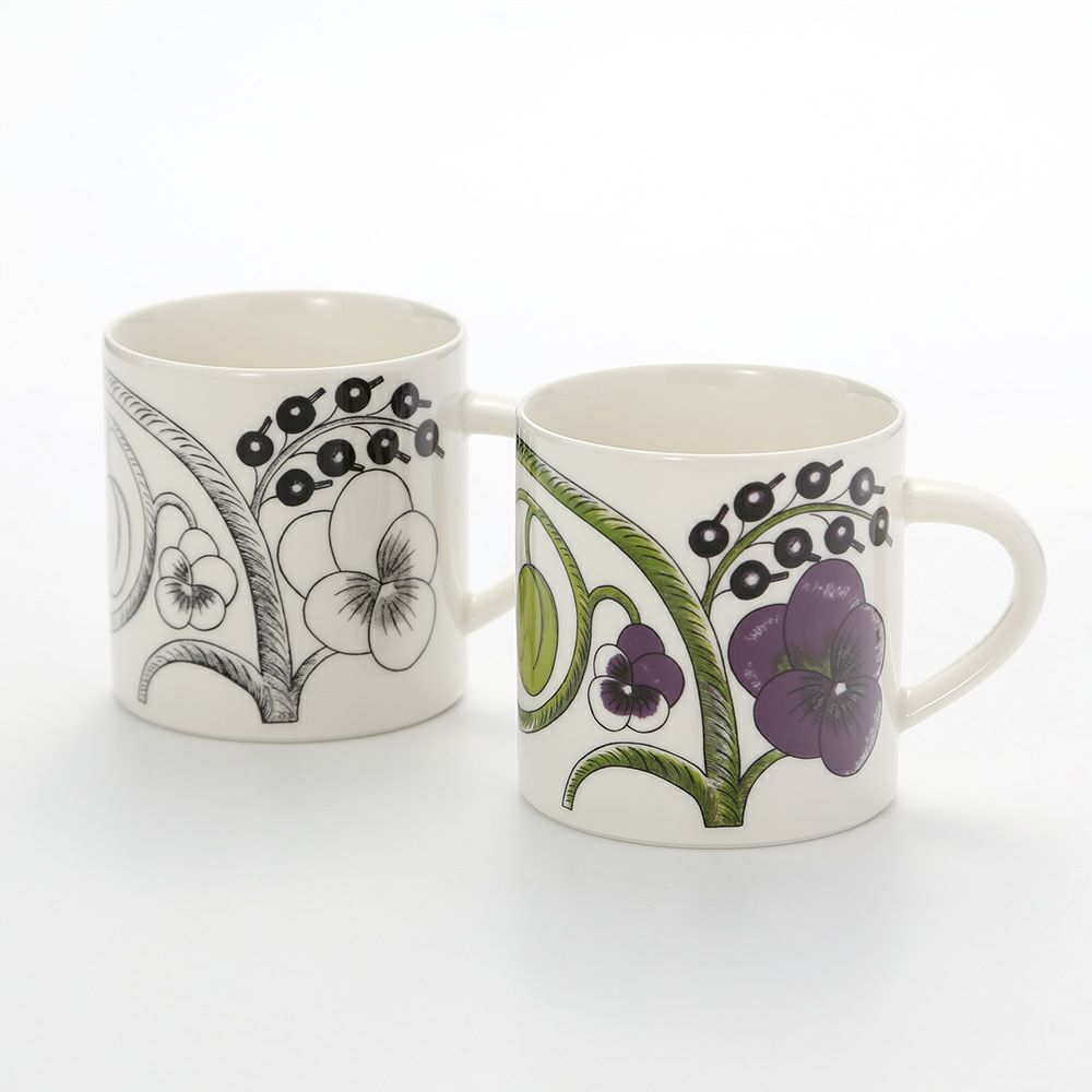 アラビア（ARABIA） パラティッシ ブラック＆パープル マグ 350ml ペア