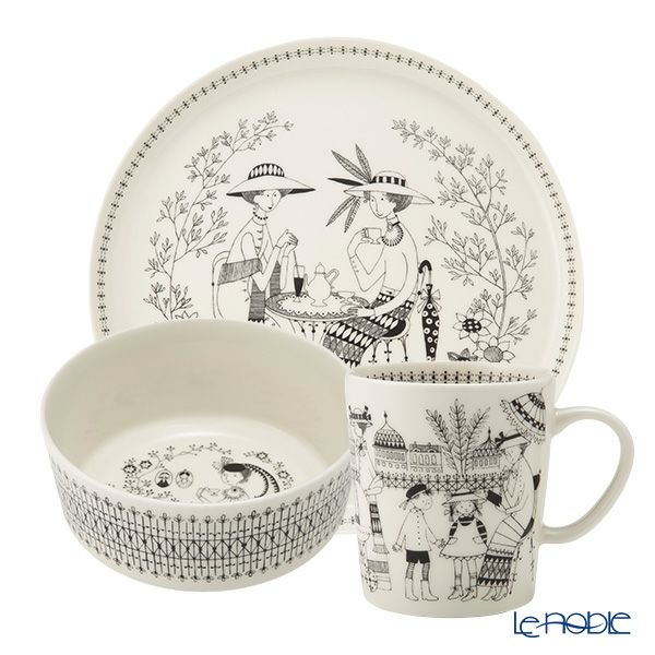 アラビア（ARABIA） エミリア マグカップ300ml＆プレート24cm＆ボウル 3点セット