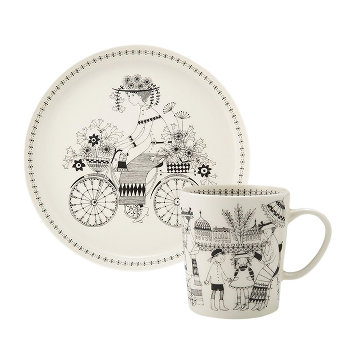 アラビア（ARABIA） エミリア マグカップ300ml ＆ プレート19cm 2点セット