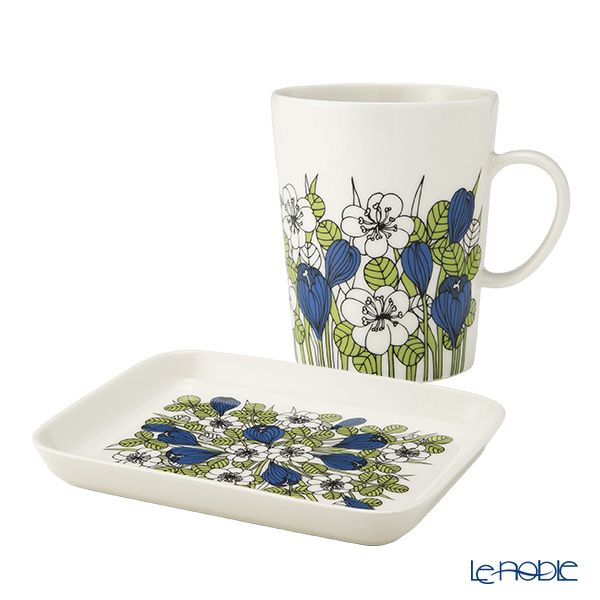 アラビア（ARABIA）クロッカス 2点セット マグカップ＆プレート グリーン