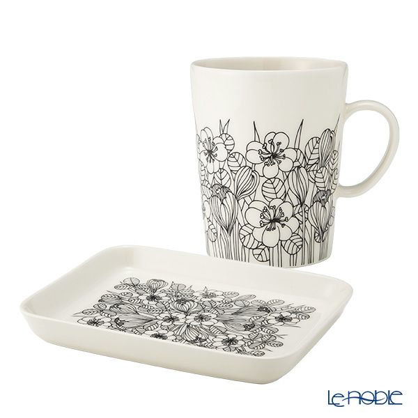 アラビア（ARABIA）クロッカス 2点セット マグカップ＆プレート ブラック