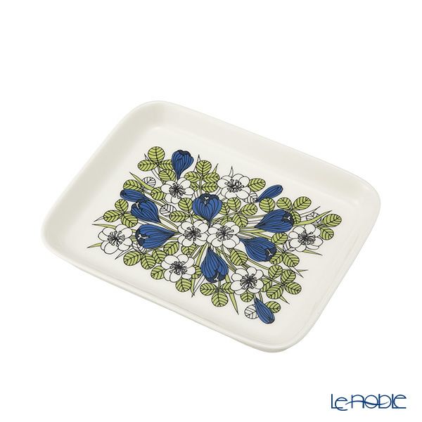 アラビア（ARABIA）クロッカス プレート 15×19cm ペア ブラック ＆ グリーン