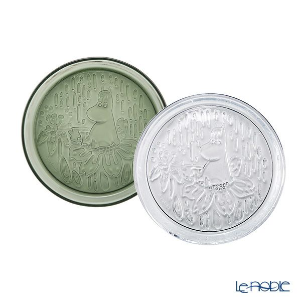 アラビア（ARABIA）ムーミン プレート 15.5cm クリア＆パイングリーン ペア