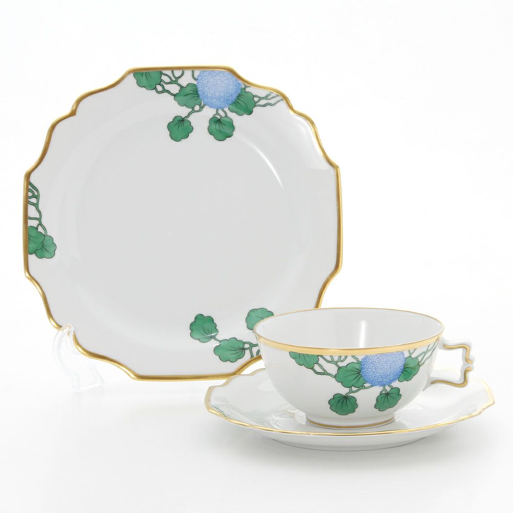 アウガルテン（AUGARTEN） ハイドランジア（アジサイ）（6703） トリオセット（114ヴェルヴェデーレシェイプ）