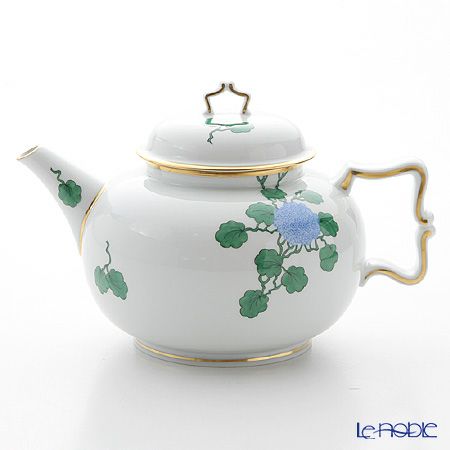 アウガルテン（AUGARTEN） ハイドランジア（アジサイ）（6703） ティーポット・シュガー・クリーマー 3点セット（114ヴェルヴェデーレシェイプ）