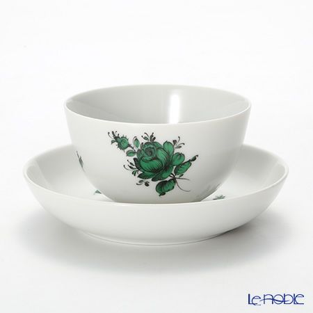 アウガルテン（AUGARTEN） マリアテレジア シンプル（SA598） グリーン ラウンドディッシュ＆ティーボウル 150ml