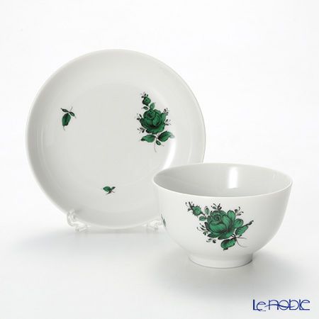 アウガルテン（AUGARTEN） マリアテレジア シンプル（SA598） グリーン ラウンドディッシュ＆ティーボウル 150ml
