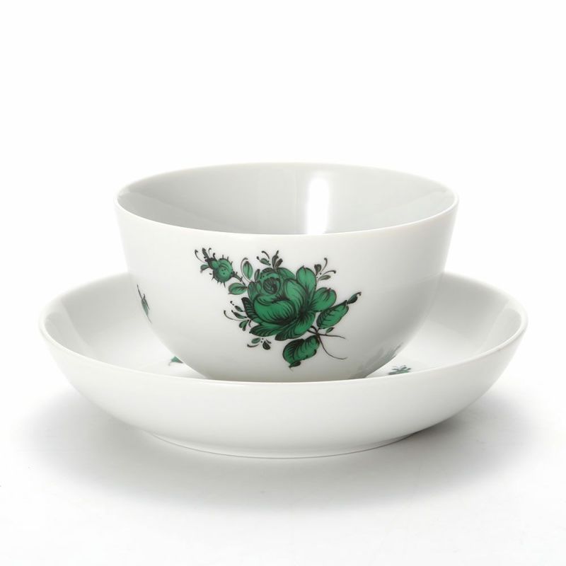 アウガルテン（AUGARTEN） マリアテレジア シンプル（SA598） グリーン ラウンドディッシュ＆ティーボウル 150ml