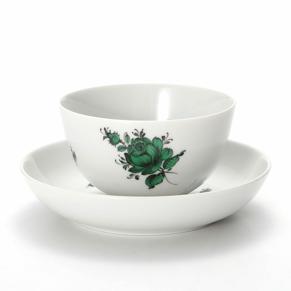 アウガルテン（AUGARTEN） マリアテレジア シンプル（SA598） グリーン ラウンドディッシュ＆ティーボウル 150ml