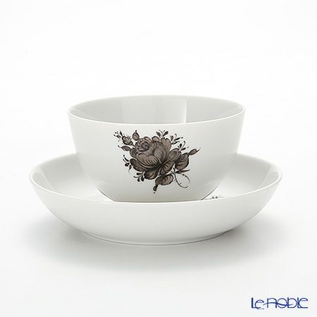 アウガルテン（AUGARTEN） マリアテレジア シンプル（SA5985） グレイ ラウンドディッシュ＆ティーボウル 150ml