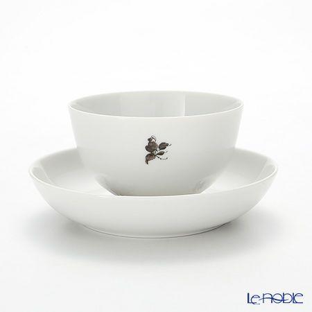 アウガルテン（AUGARTEN） マリアテレジア シンプル（SA5985） グレイ ラウンドディッシュ＆ティーボウル 150ml