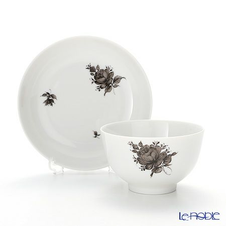 アウガルテン（AUGARTEN） マリアテレジア シンプル（SA5985） グレイ ラウンドディッシュ＆ティーボウル 150ml