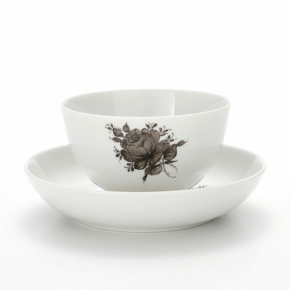 アウガルテン（AUGARTEN） マリアテレジア シンプル（SA5985） グレイ ラウンドディッシュ＆ティーボウル 150ml