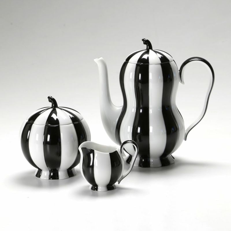 アウガルテン（AUGARTEN） メロン ブラック＆ホワイト（7027） モカポット3点セット