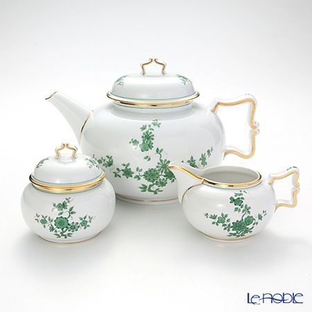 アウガルテン（AUGARTEN） プリンスオイゲン（5848） ティーポット・シュガー・クリーマー 3点セット（114ヴェルヴェデーレシェイプ）