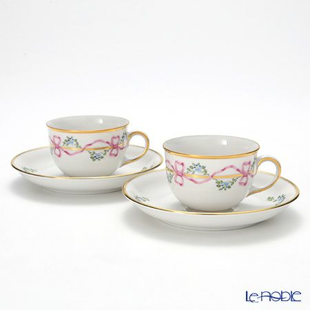 アウガルテン（AUGARTEN） ビーダーマイヤー リボン（6793） モカカップ＆ソーサー 80ml ペア（001）