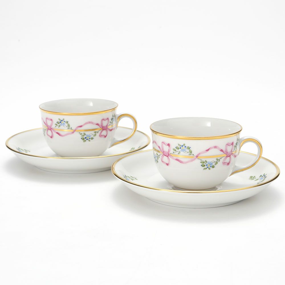 アウガルテン（AUGARTEN） ビーダーマイヤー リボン（6793） モカカップ＆ソーサー 80ml ペア（001）