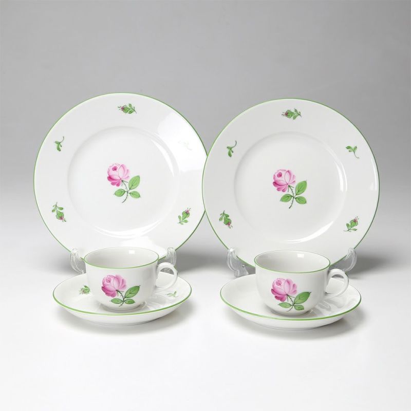 アウガルテン（AUGARTEN） ウィンナーローズ（5089） トリオセット（モカ） ペア