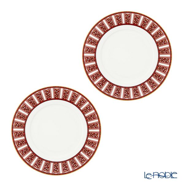 バカラ（Baccarat）ポーセリンコレクション アルカディア 2-817-036 プレート 21cm レッド ペア※磁器製※