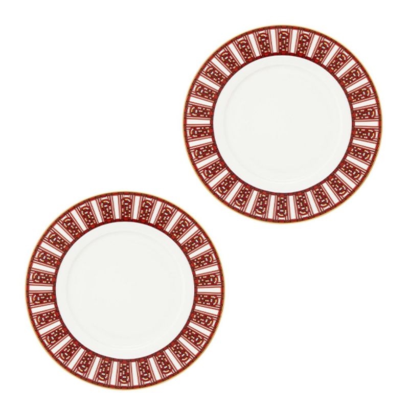 バカラ（Baccarat）ポーセリンコレクション アルカディア 2-817-036 プレート 21cm レッド ペア※磁器製※