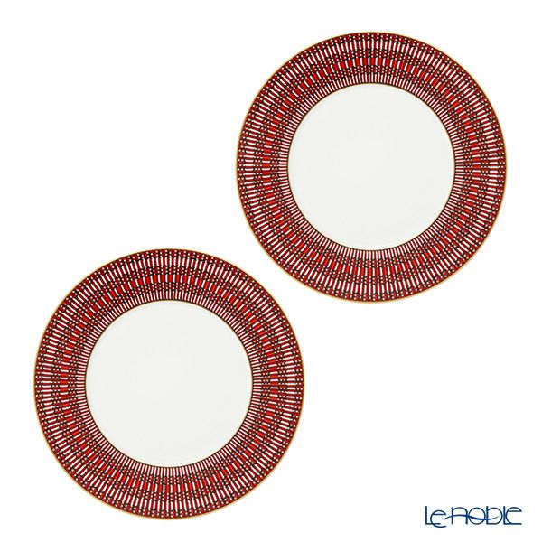 バカラ（Baccarat）ポーセリンコレクション アルカディア 2-817-037 プレート 27cm レッド ペア※磁器製※