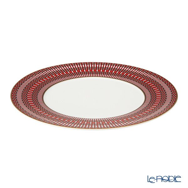 バカラ（Baccarat）ポーセリンコレクション アルカディア 2-817-037 プレート 27cm レッド ペア※磁器製※