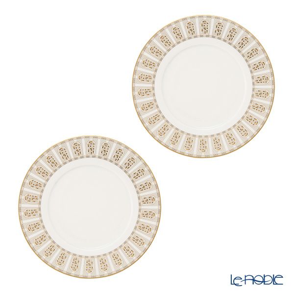 バカラ（Baccarat）ポーセリンコレクション アルカディア 2-817-041 プレート 21cm ゴールド ペア ※磁器製※