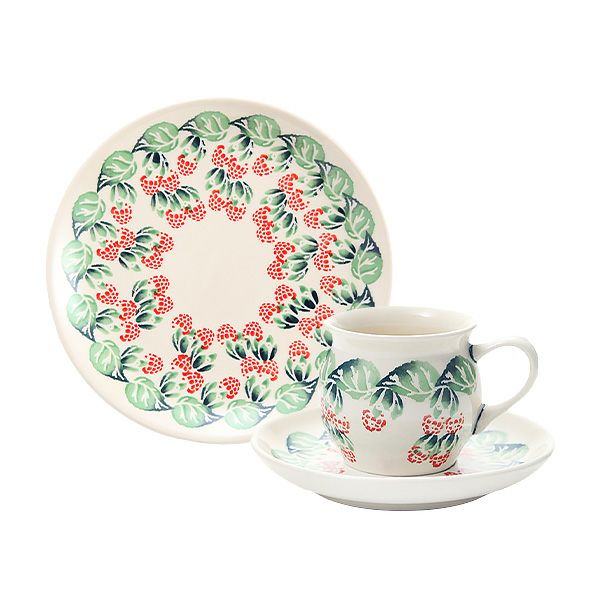 ポーリッシュポタリー（ポーランド陶器） ボレスワヴィエツ トリオセット コーヒー D-1170