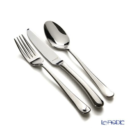 ブガッティ セッティモシエロ 3点セット（デザートスプーン＆フォーク＆ナイフ）