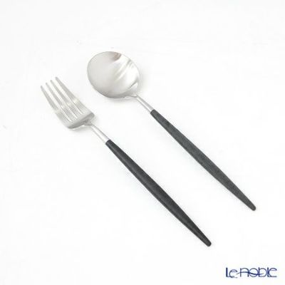 クチポール ゴア GOA ブラック／シルバー テーブルスプーン＆フォーク