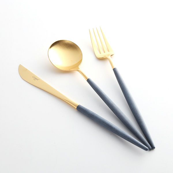 クチポール ゴア GOA ブルー／ゴールド テーブル3点セット マット仕上げ 【ブランドボックス付】