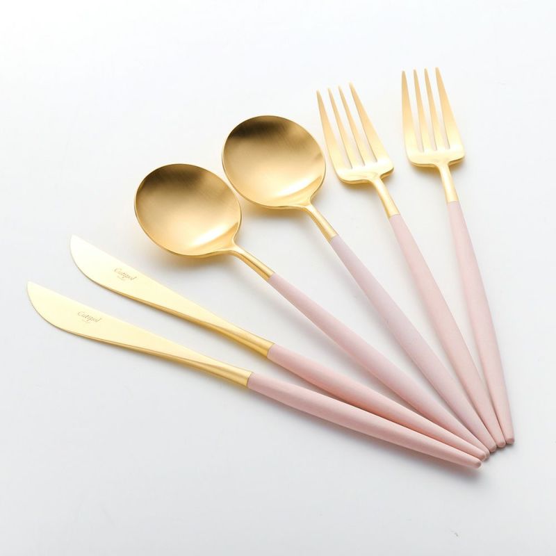 クチポール ゴア GOA ピンク／ゴールド テーブル6点セット マット仕上げ 【ブランドボックス付】