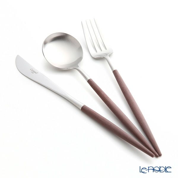 クチポール ゴア GOA ブラウン／シルバー テーブル3点セット マット仕上げ 【ブランドボックス付】