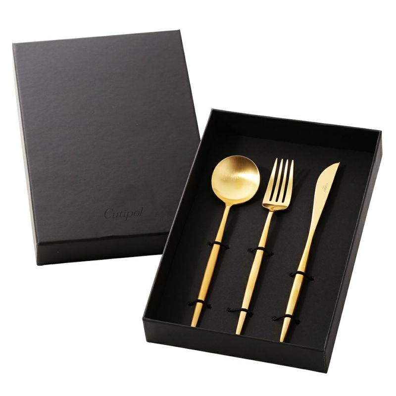 クチポール ムーン MOON MATT GOLD ゴールド テーブル3点セット マット仕上げ 【ブランドボックス付】